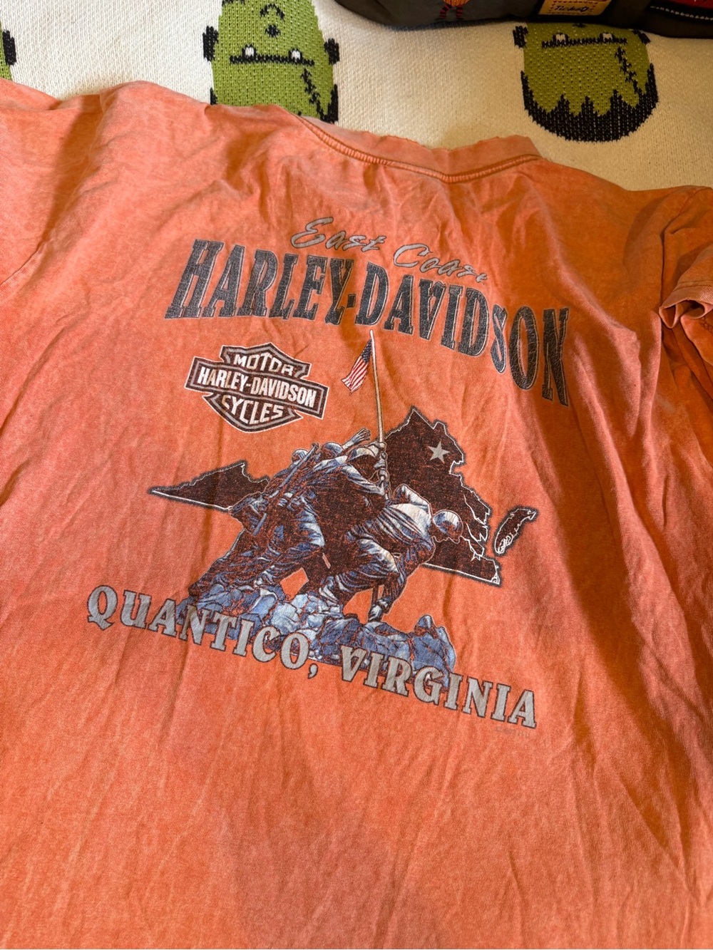 Harley-Davidson Orange Short-Sleeve Graphic Tee - Quantico Virginia